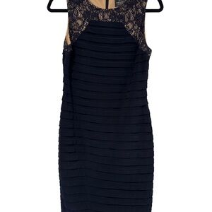 Elegant Navy Lace top Women's Dress